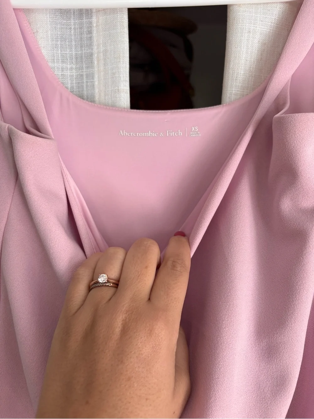Abercrombie | bubble hem pink maxi dress
